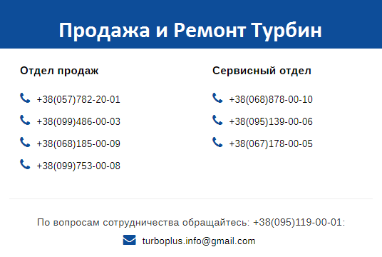 Ремонт Турбин Житомир